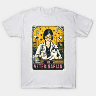 The Veterinarian Magician Cat Funny Tarot Card Pun Horoscope T-Shirt